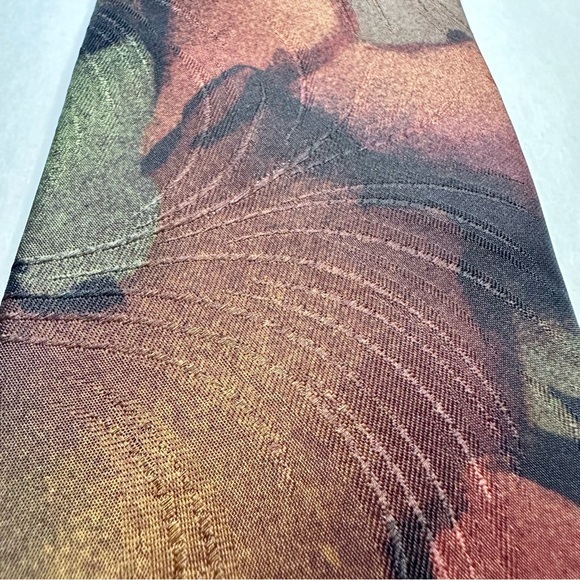 NWT Vintage XL Givenchy Monsieur Abstract Watercolor Textured Long Tie - Picture 7 of 8